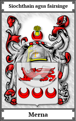 Merna Family Crest Download (JPG) Book Plated - 600 DPI