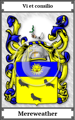 Mereweather Family Crest Download (JPG)  Book Plated - 150 DPI