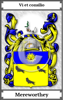 Mereworthey Family Crest Download (JPG) Book Plated - 600 DPI