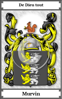 Murvin Family Crest Download (JPG)  Book Plated - 150 DPI