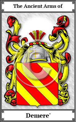 Demere' Family Crest Download (JPG)  Book Plated - 150 DPI