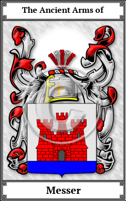 Messer Family Crest Download (JPG) Book Plated - 150 DPI