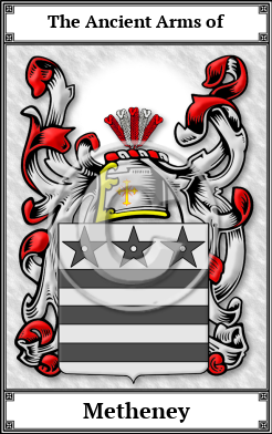 Metheney Family Crest Download (JPG)  Book Plated - 150 DPI