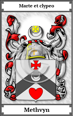 Methvyn Family Crest Download (JPG)  Book Plated - 150 DPI