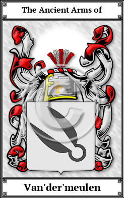 Van'der'meulen Family Crest Download (JPG)  Book Plated - 150 DPI