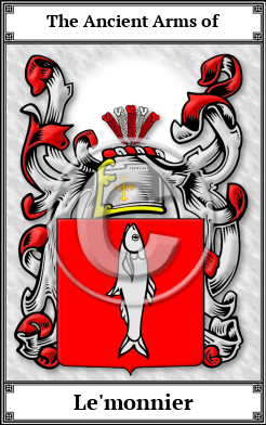 Le'monnier Family Crest Download (JPG)  Book Plated - 150 DPI