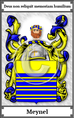 Meynel Family Crest Download (JPG)  Book Plated - 150 DPI