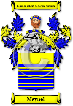 Meynel Family Crest Download (jpg) Legacy Series - 150 DPI