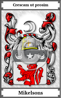 Mikelsons Family Crest Download (JPG)  Book Plated - 150 DPI