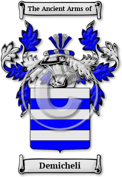 Demicheli Family Crest Download (jpg) Legacy Series - 150 DPI