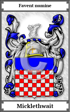 Micklethwait Family Crest Download (JPG)  Book Plated - 150 DPI