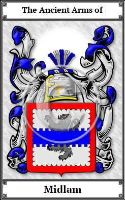 Midlam Family Crest Download (JPG) Book Plated - 600 DPI