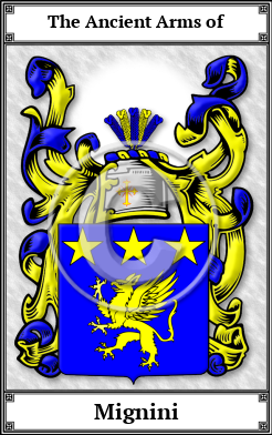 Mignini Family Crest Download (JPG) Book Plated - 600 DPI