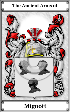 Mignott Family Crest Download (JPG) Book Plated - 600 DPI