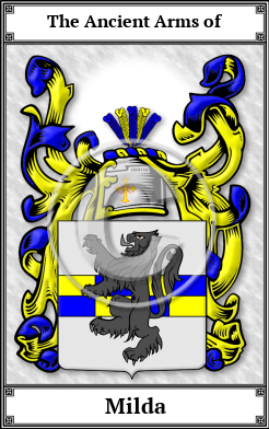 Milda Family Crest Download (JPG) Book Plated - 600 DPI