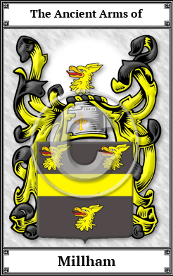 Millham Family Crest Download (JPG)  Book Plated - 150 DPI