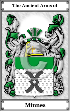 Minnes Family Crest Download (JPG) Book Plated - 600 DPI