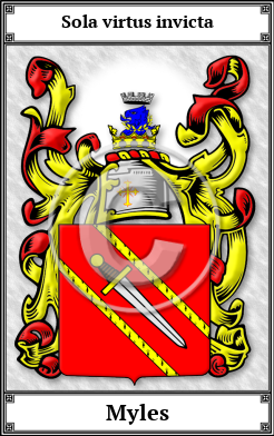 Myles Family Crest Download (JPG)  Book Plated - 150 DPI