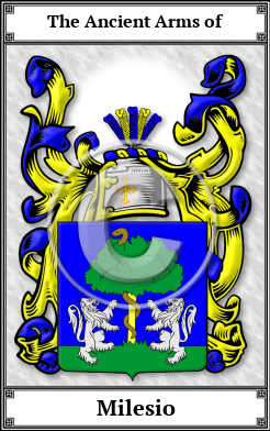 Milesio Family Crest Download (JPG) Book Plated - 600 DPI