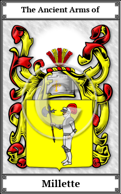 Millette Family Crest Download (JPG) Book Plated - 600 DPI