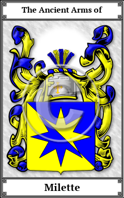 Milette Family Crest Download (JPG) Book Plated - 600 DPI