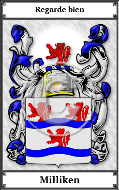 Milliken Family Crest Download (JPG)  Book Plated - 150 DPI