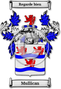 Mullican Family Crest Download (jpg) Legacy Series - 150 DPI