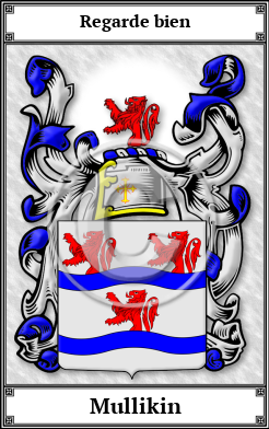 Mullikin Family Crest Download (JPG)  Book Plated - 150 DPI