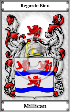 Millican Family Crest Download (JPG)  Book Plated - 150 DPI