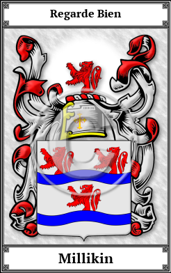 Millikin Family Crest Download (JPG)  Book Plated - 150 DPI