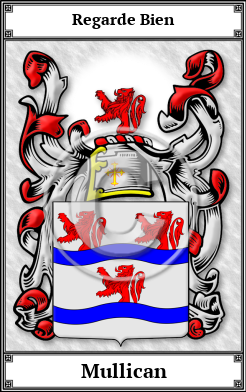 Mullican Family Crest Download (JPG) Book Plated - 600 DPI