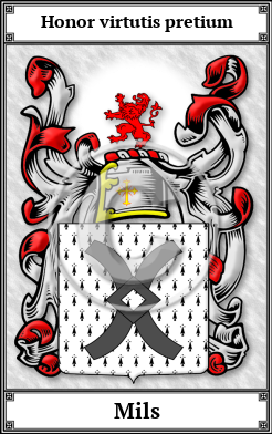 Mils Family Crest Download (JPG) Book Plated - 600 DPI