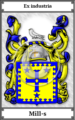 Mill-s Family Crest Download (JPG)  Book Plated - 150 DPI