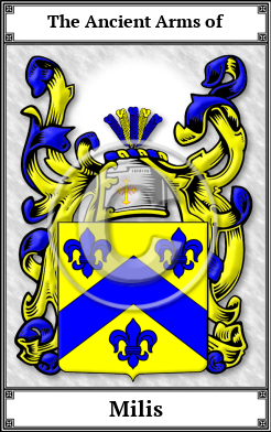 Milis Family Crest Download (JPG)  Book Plated - 150 DPI