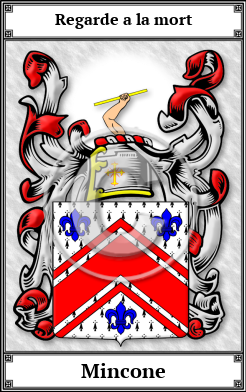 Mincone Family Crest Download (JPG) Book Plated - 600 DPI