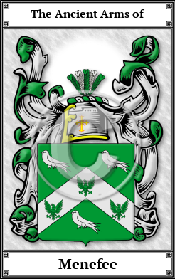 Menefee Family Crest Download (JPG)  Book Plated - 150 DPI