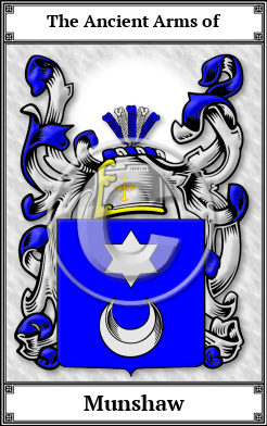 Munshaw Family Crest Download (JPG)  Book Plated - 150 DPI