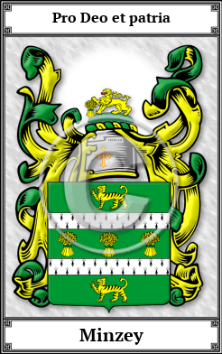 Minzey Family Crest Download (JPG)  Book Plated - 150 DPI