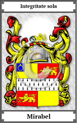 Mirabel Family Crest Download (JPG)  Book Plated - 150 DPI