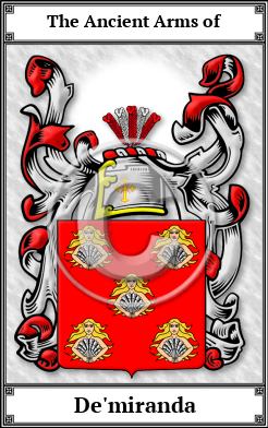 De'miranda Family Crest Download (JPG) Book Plated - 600 DPI