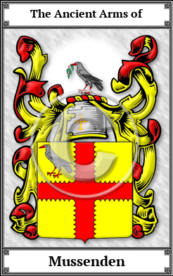 Mussenden Family Crest Download (JPG)  Book Plated - 150 DPI