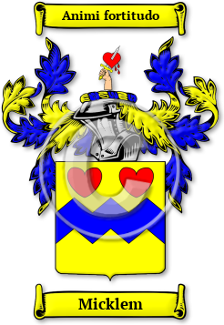 Micklem Family Crest Download (jpg) Legacy Series - 150 DPI