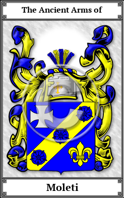 Moleti Family Crest Download (JPG) Book Plated - 600 DPI