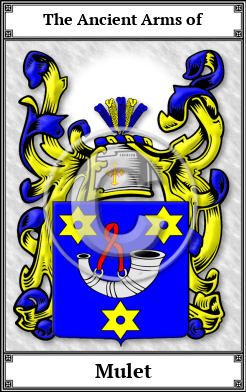 Mulet Family Crest Download (JPG)  Book Plated - 150 DPI