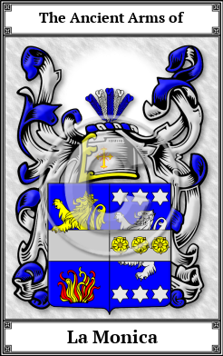 La Monica Family Crest Download (JPG)  Book Plated - 150 DPI