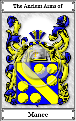 Manee Family Crest Download (JPG) Book Plated - 600 DPI