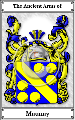 Maunay Family Crest Download (JPG) Book Plated - 600 DPI