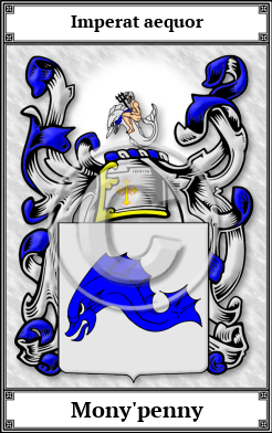 Mony'penny Family Crest Download (JPG) Book Plated - 600 DPI