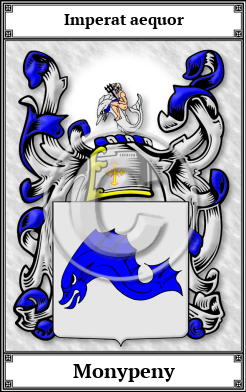 Monypeny Family Crest Download (JPG)  Book Plated - 150 DPI