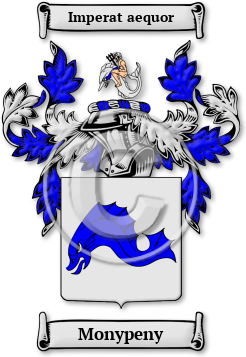 Monypeny Family Crest Download (jpg) Legacy Series - 150 DPI